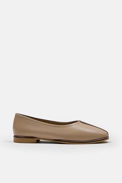 NILUFARR Tayga Nude Genuine Leather Women's Ballerinas