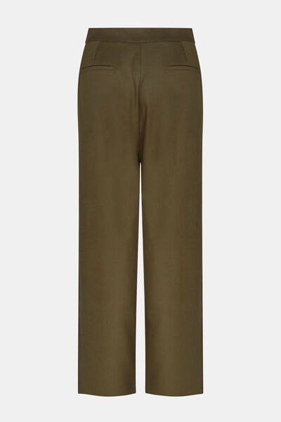 W Collection HAKİ BOL PAÇA YÜKSEK BEL PANTOLON