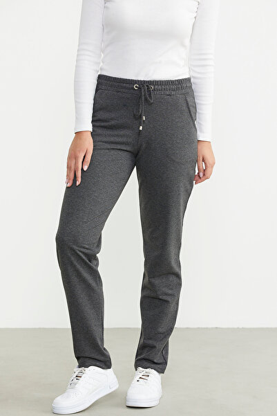 Sementa Anthracite Skinny Leg and Waist String Sweatpants