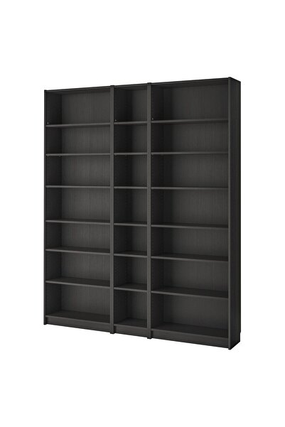 SCY Absentia Özel Tasarım 21 Bölmeli Siyah Ahşap Kitaplık Dekoratif Duvar Rafı Büyük Montajsız Raf