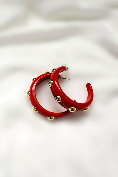 PETEK AKSESUAR Acrylic Stamped Ring Earring