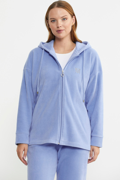 Sementa Kapüşonlu Polar Tunik Eşofman Takım - Mavi