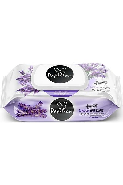 Papilion Wet Towel Wipes 100 Sheets Lavender (Set of 2) 200 Sheets