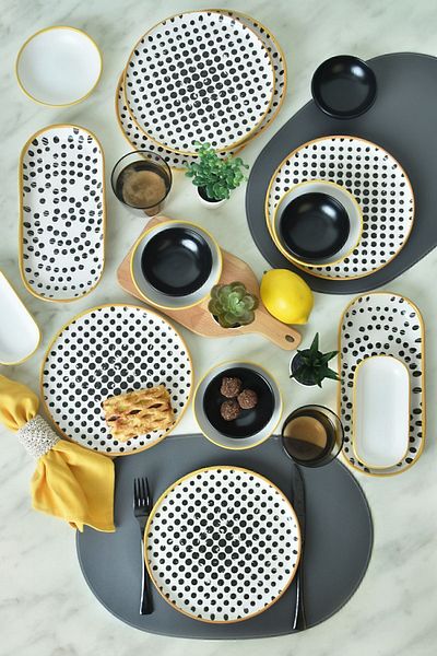 Keramika Polka Breakfast Set 18 Pieces for 6 People 19919-22-41