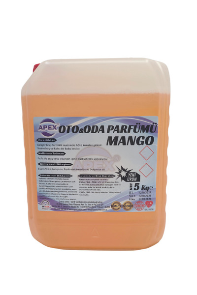 Apex Mango Kokulu Parfüm, Oto Parfüm 5 lt, Tropical Meyveler 5 litre Oda Parfümü Mango Kokusu