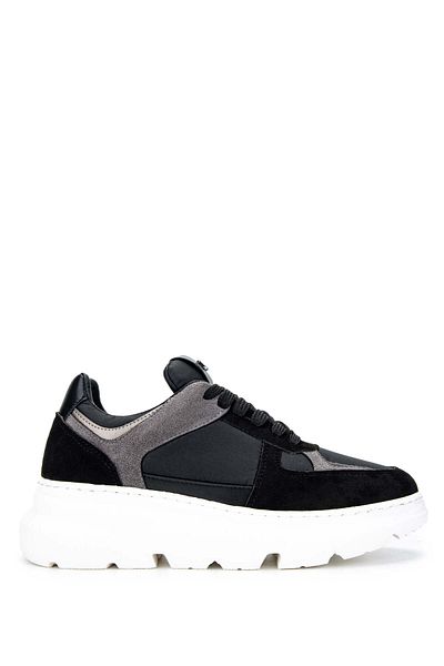Tamer Tanca Women's Genuine Leather Black Sneakers & Sports Shoes