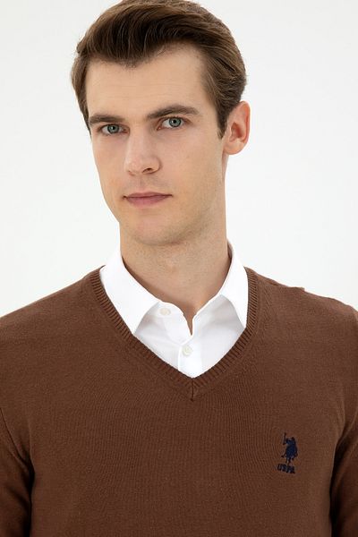 U.S. Polo Assn. Men's Brown Basic Sweater 50288881 -Vr029