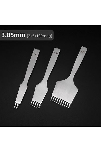 QJH Leather Chisels French Style Piercing Punching Leather Stamping Tools Punching Molds Steel Polish...