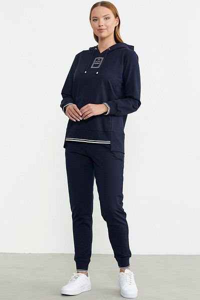 Sementa Σετ αθλητική φόρμα Navy Blue - Φούστα με κουκούλα και πλεκτή λεπτομέρεια