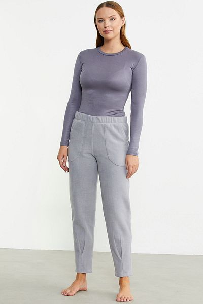Sementa Γκρι Fleece Sweatpants - Λεπτομέρεια στο πόδι