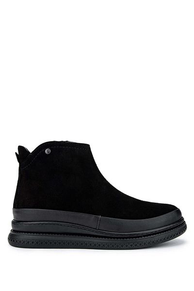 Tamer Tanca Women's Genuine Leather Black Suede Casual Boots