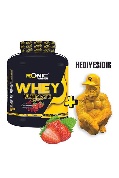 Ronic Nutrition Ronic Strawberry Flavored Whey Protein - 2.270g Gorilla Muscle Building Gift Accessory