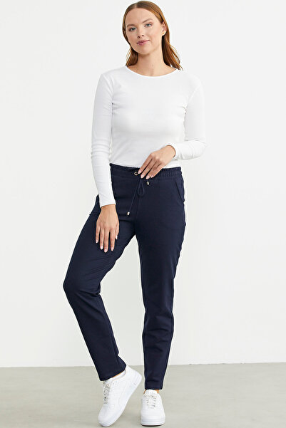 Sementa Navy Blue Skinny Leg String Sweatpants