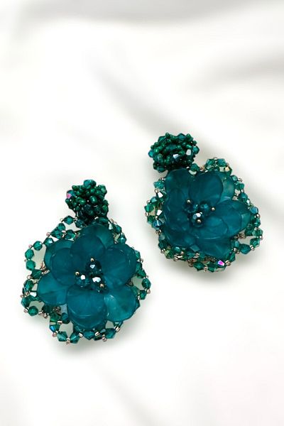 PETEK AKSESUAR Handmade Resin Flower Earring