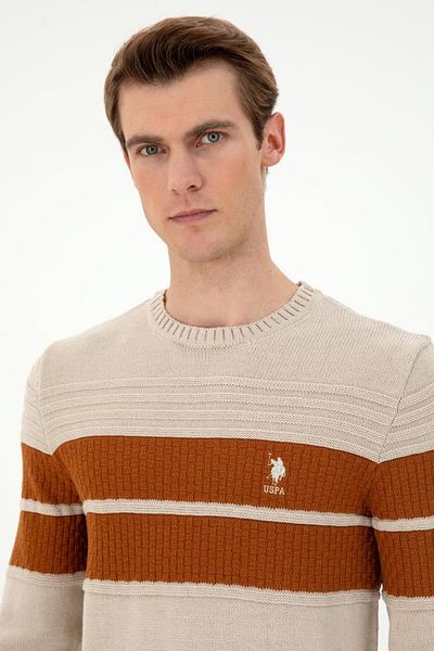 U.S. Polo Assn. Pulover pentru bărbați Melange Stone Colored - TEKSPOR 195726 .7