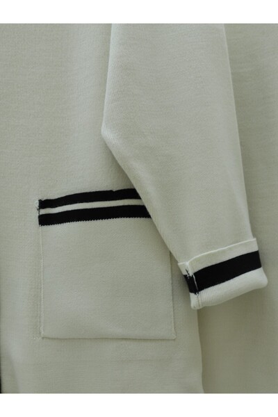 Modamorfo Fém gombos zsebes kötöttáru kardigán dupla szett - krém