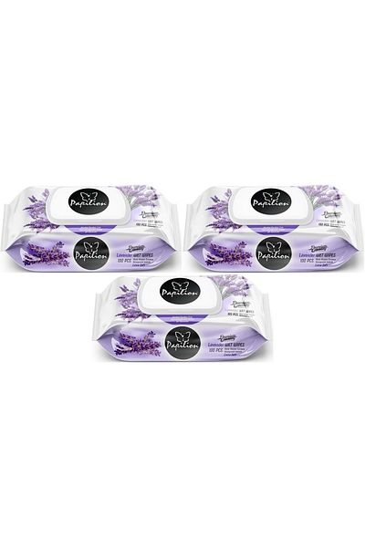 Papilion Wet Towel 100 Leaf Lavender Set of 3
