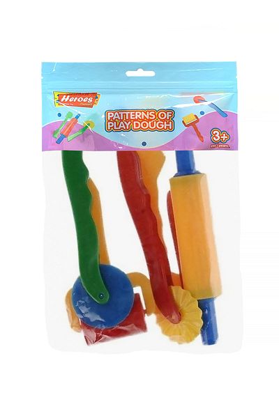 HEROES 6 Pieces Roller Play Dough Set - Roller and Dough Molds