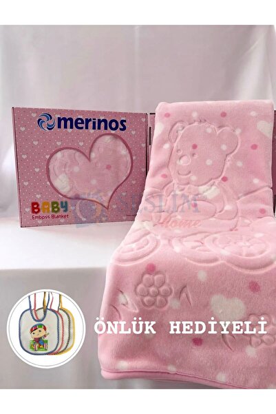 Merinos Embos Pembe Bebek Battaniyesi (ÖNLÜK HEDİYELİ)