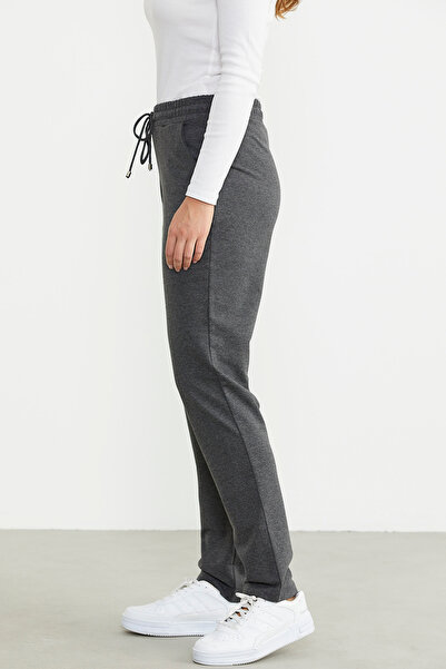 Sementa Anthracite Skinny Leg and Waist String Sweatpants