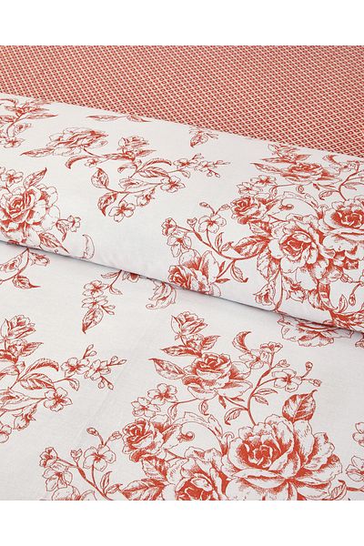 English Home Σετ Παπλωματοθήκη Διπλό Πορτοκαλί Rosey Violen