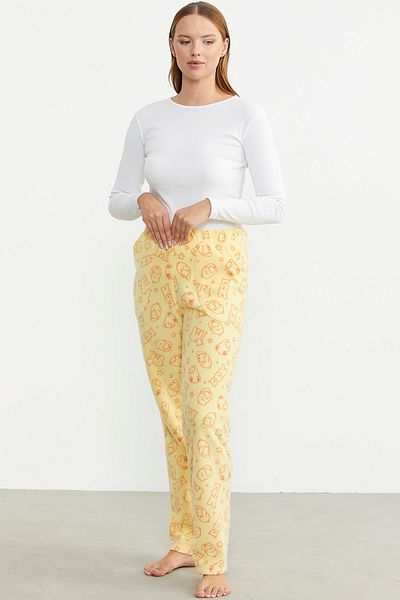 Sementa Pantaloni de iarnă cu model din lână galbenă