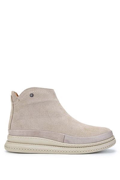 Tamer Tanca Women's Genuine Leather Beige Suede Casual Boots