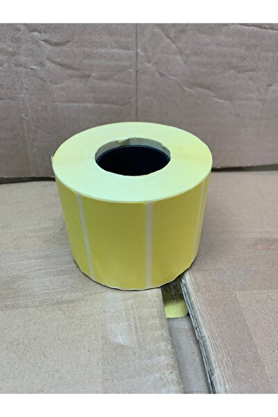 etiket 6 rulo (1 rulo1000li) sarı renk 1. kalite 30x60 mm