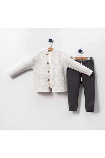 Lolons Hooded, Buttoned and Double Pocket Triple Suit for Baby Boy