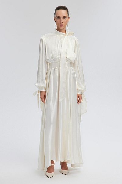 Touché Privé Satin Dress with Binding Detail