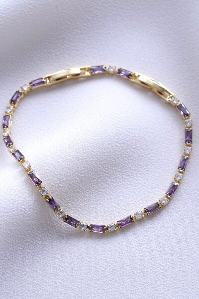 AŞIK ACCESSORIES سوار الممر المائي الرقيق باللون الأرجواني