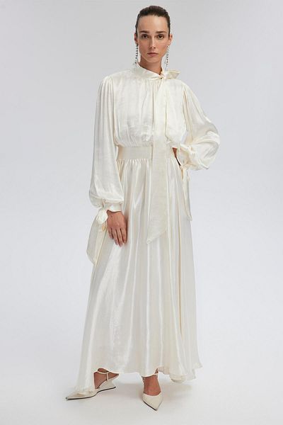 Touché Privé Satin Dress with Binding Detail