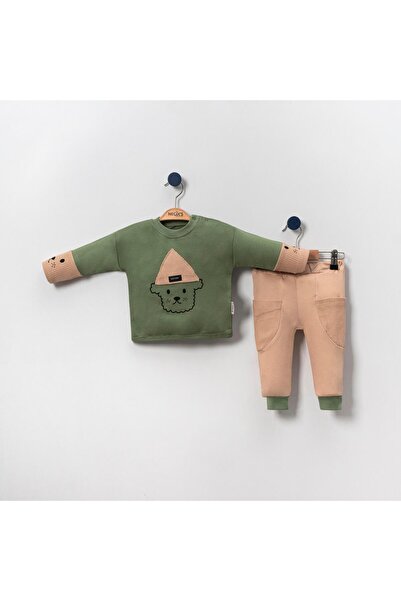 Lolons Şapkalı Köpek Baskılı Erkek Bebek İkili Takım