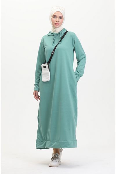 sefamerve Sportkleid mit zwei Fäden und Kapuze 0190-24 Hellgrün