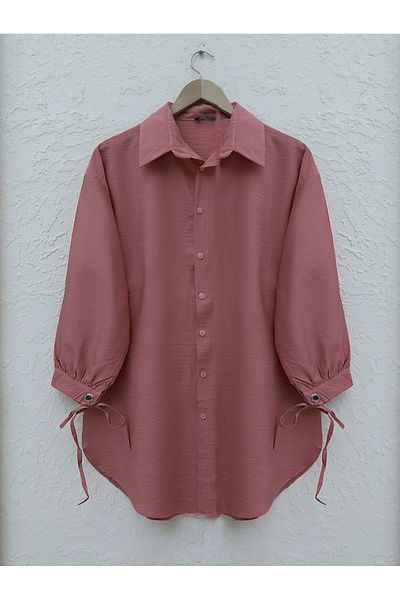 Modamorfo Straight Tunic with Binding Cuffs -Salmon