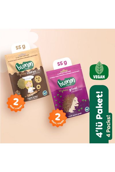 Humm Organic Organic Vegan Sweet & Salty Snack Pack - 4 Pieces (2 Types)
