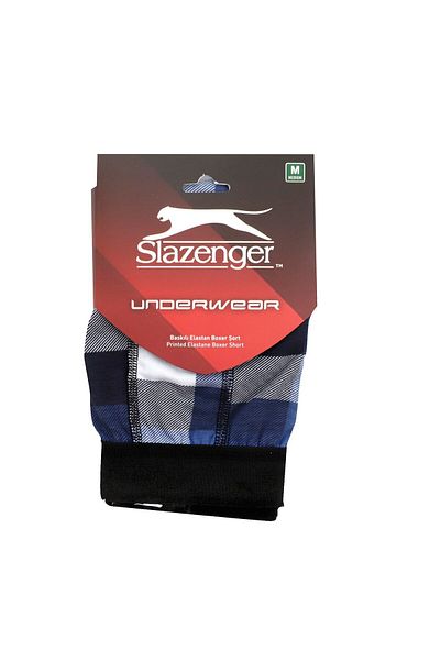 Slazenger Lenjerie de corp boxer pentru bărbați cu toc Albastru închis/albastru