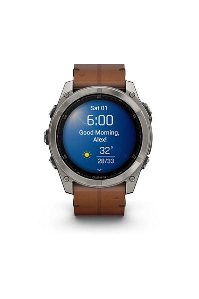 Garmin GARMIN FENIX 8 - 51 MM, AMOLED, SAPPHIRE BARE TITANIUM, BLACK WITH CHESTNUT LEATHER BAND