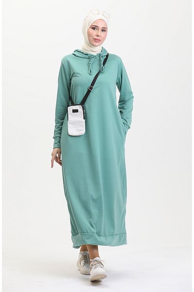 sefamerve Sportkleid mit zwei Fäden und Kapuze 0190-24 Hellgrün