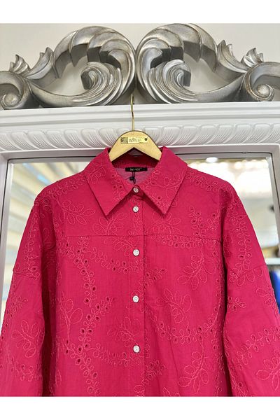 Invee INVEE 7019 - Cămașă fucsia cu găuri