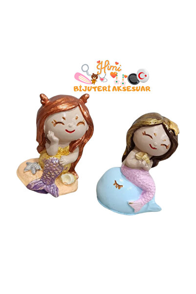 2-Piece Mermaids Miniature Figure Character Toys Household Small Tiny Toys