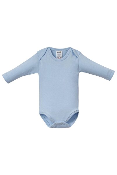 Lolons Bebek Basic Uzun Kol Çıtçıtlı Badi Mavi