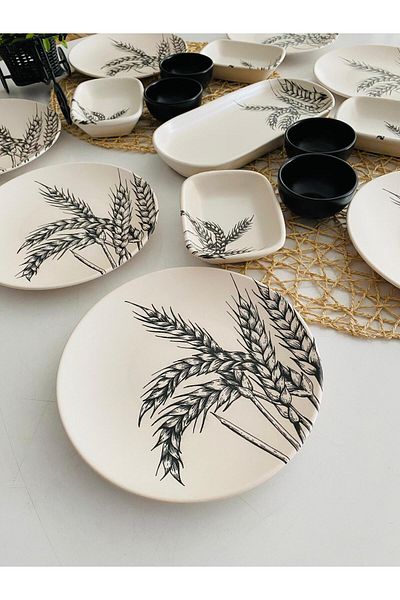 Keramika Black Spike Set for 8 Persons Breakfast
