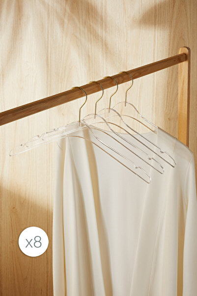 Ocean Home Textile 8 buc. Umerașe din acril transparent, cuier pentru haine, cuier pentru haine