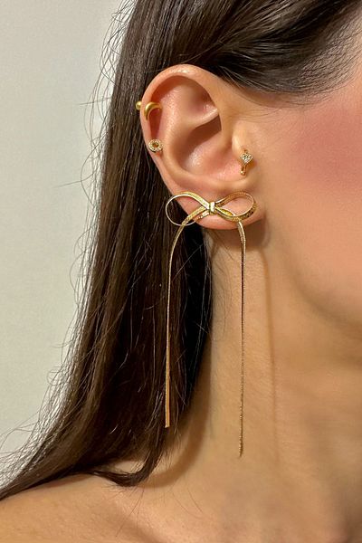 G Sport POLO Italian Chain Dangle Bow Earrings
