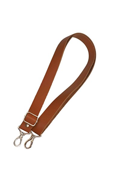 Ritzz Gerçek Deri Gold Kancalı Ayarlanabilir Çanta Askısı 25 MM - Taba