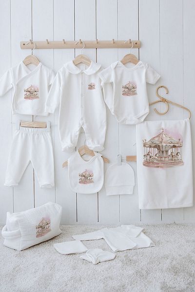 Tuğba Kuğu Organic 11 Pack Hospital Exit - Royal Series - Pink Carousel