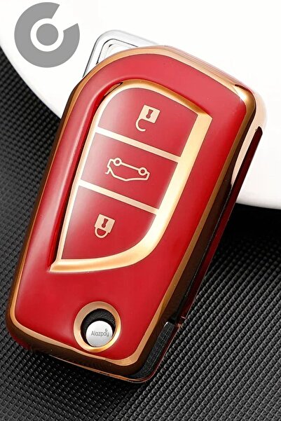 Alazpay غطاء حماية لمفتاح السيارة من مادة TPU لسيارة Toyota Corolla Auris Ver...