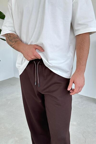 HAFKAGİYİM Brown Rubber Waist Detail Gabardine Baggy Trousers