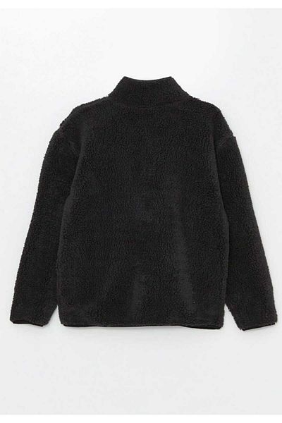 LC Waikiki Lcw Kids Anthracite Comfortable Fit Stand Collar Fleece Boy Zippered Sweatshirt